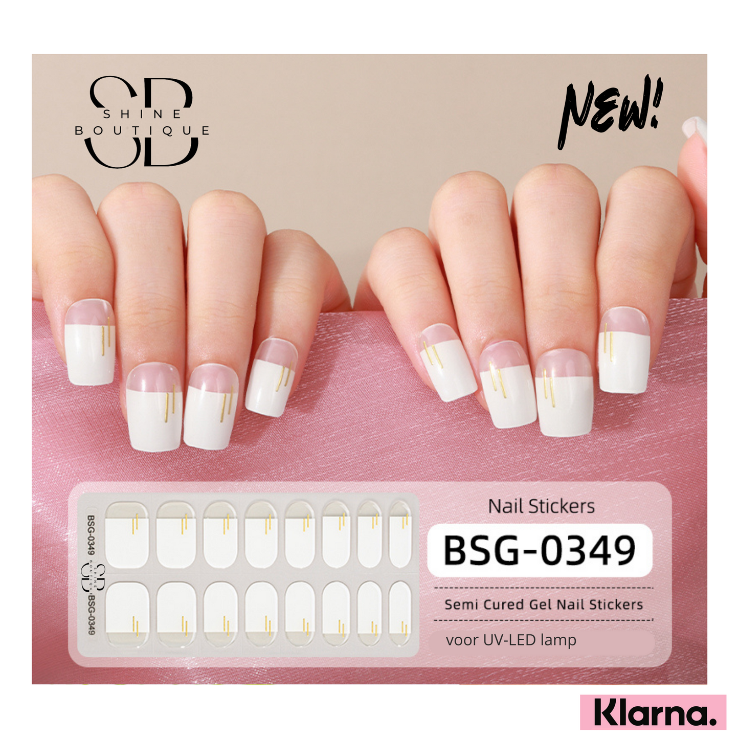French Gold touch Halbausgehärtete Gelnägel-Set | BSG-0349