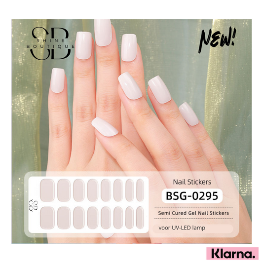 Off White Halbausgehärtete Gelnägel-Set| BSG-0295